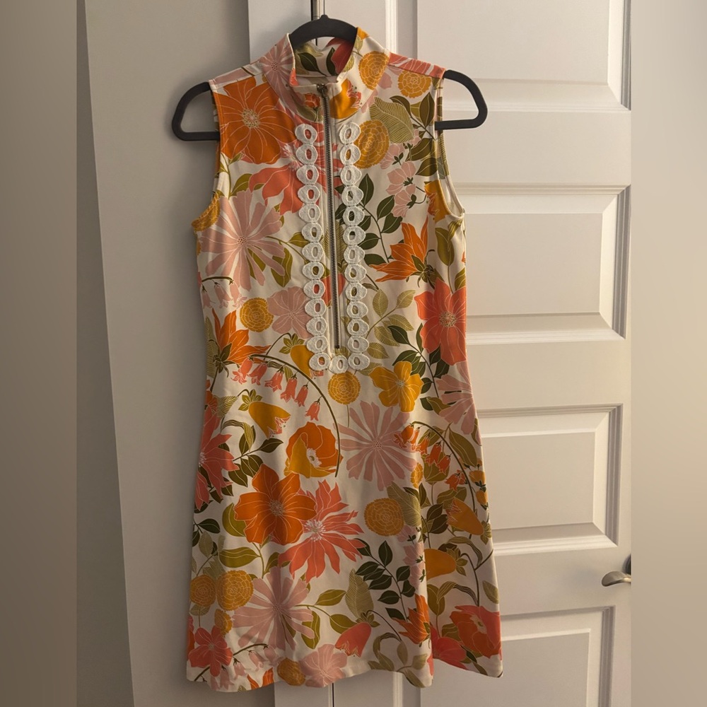 Spartina 449 Floral Mini Dress - Orange, Pink, Yellow